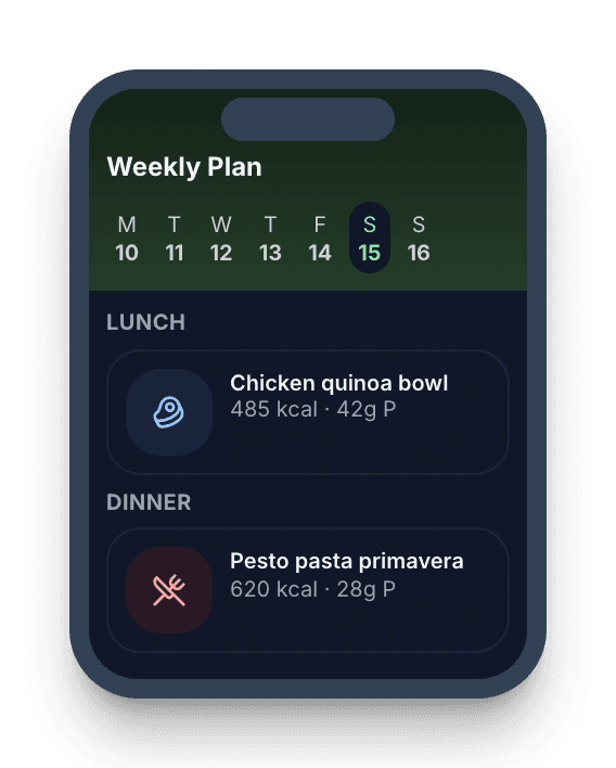 BiteSync weekly meal planner