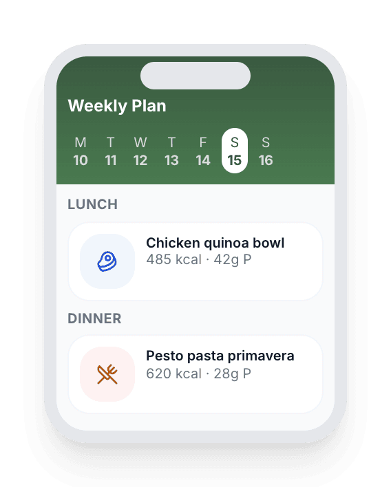 BiteSync weekly meal planner